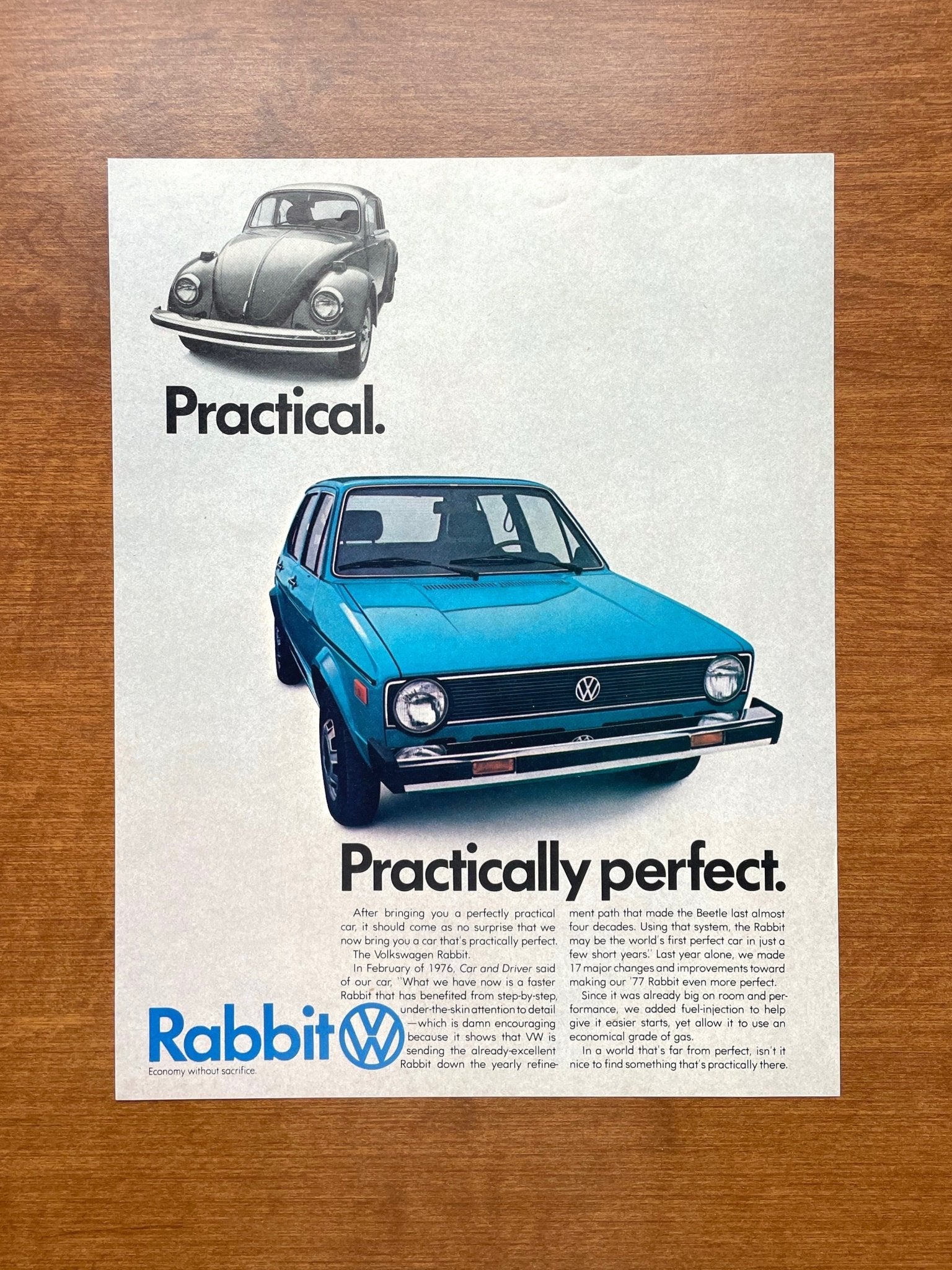 1977 Volkswagen VW Rabbit "Practical. Practically perfect." Advertisement