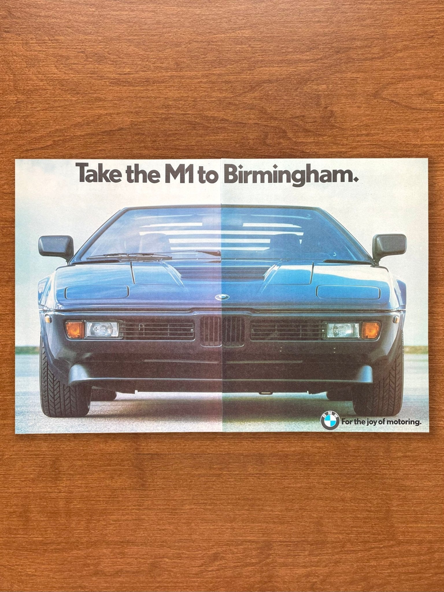 1978 BMW "Take the M1 to Birmingham." Advertisement