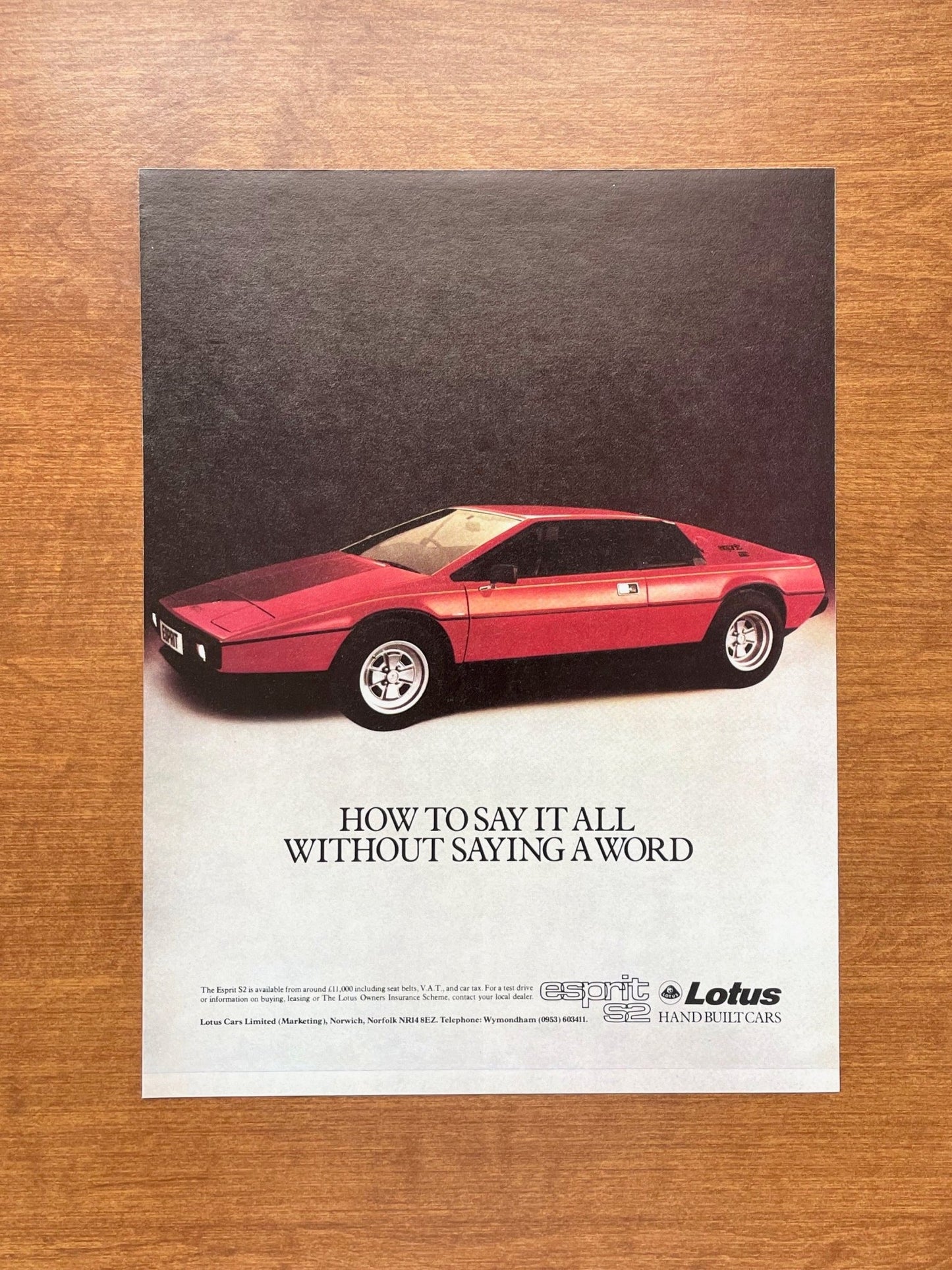 1978 Lotus Esprit Advertisement