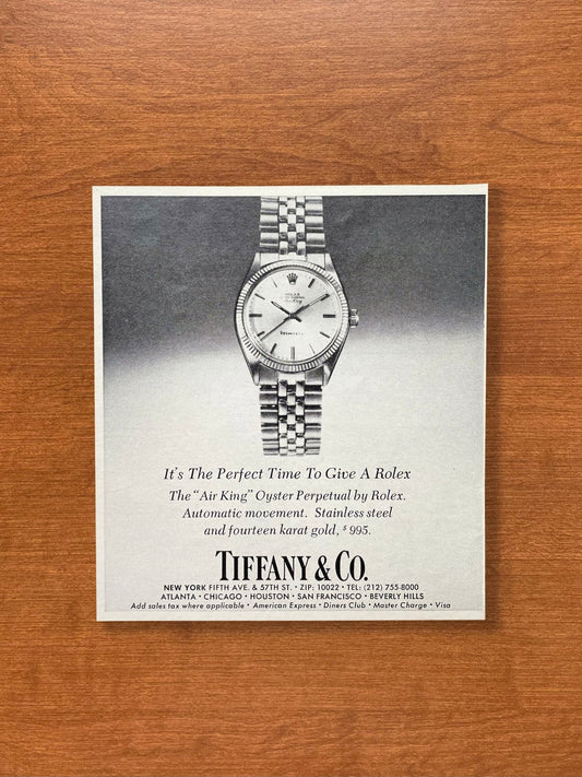 1978 Rolex Air King at Tiffany & Co. Advertisement