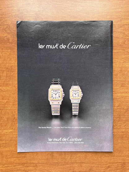 1979 Cartier Santos Watches Advertisement