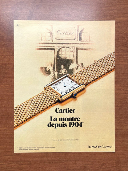 1979 Cartier Tank "La Montre depuis 1904" Advertisement