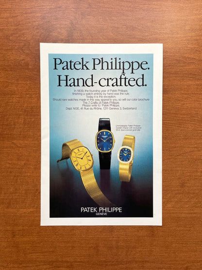 1979 Patek Philippe Ellipses "Hand-crafted." Advertisement