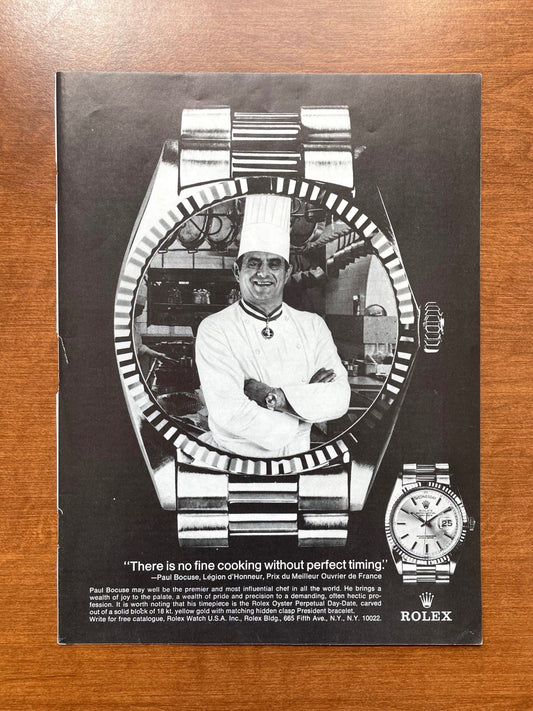 1979 Rolex Day Date 1803 feat. Paul Bocuse Advertisement