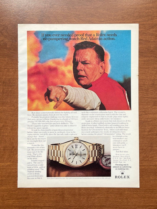 1979 Rolex Day Date Ref. 1803 feat. Red Adair Advertisement