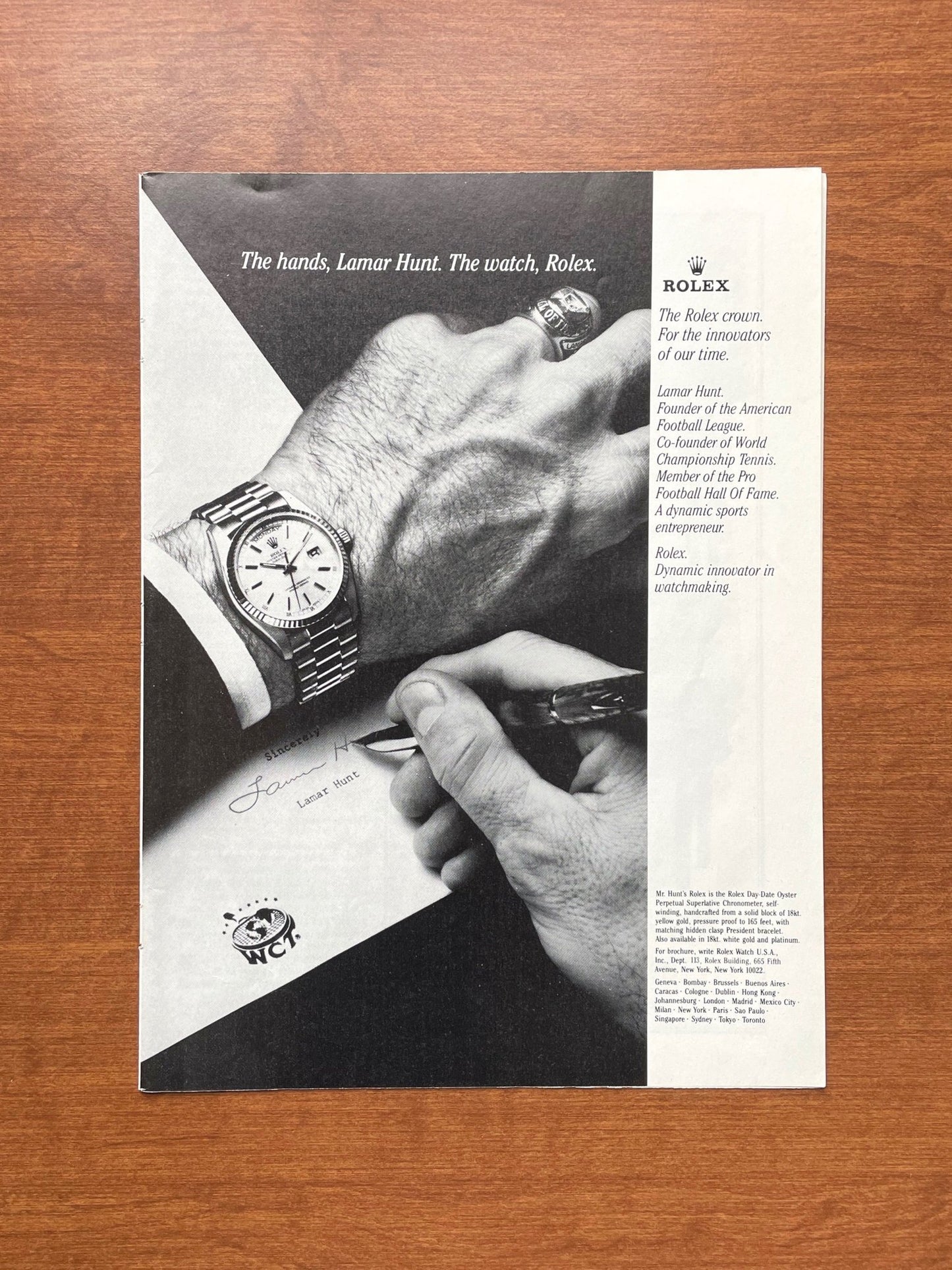 1979 Rolex Day Date Ref. 18038 feat. Lamar Hunt Advertisement