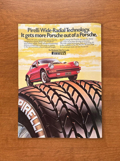 1980 Pirelli with Porsche 911SC artwork Advertisement