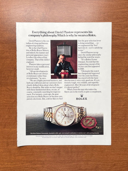 1980 Rolex Datejust Ref. 16013 feat. David Plastow Advertisement
