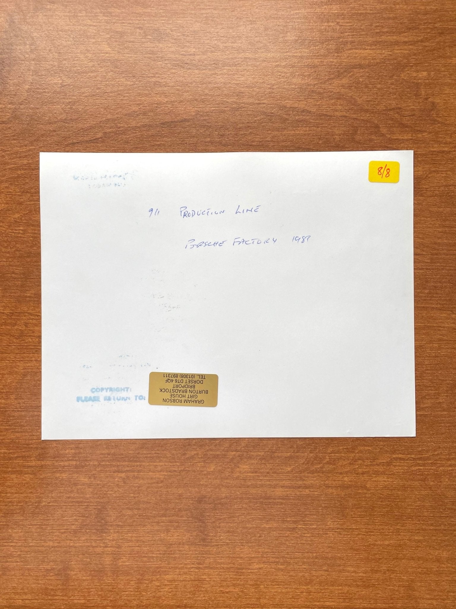 1981 Porsche 911 on Production Line Press Photo