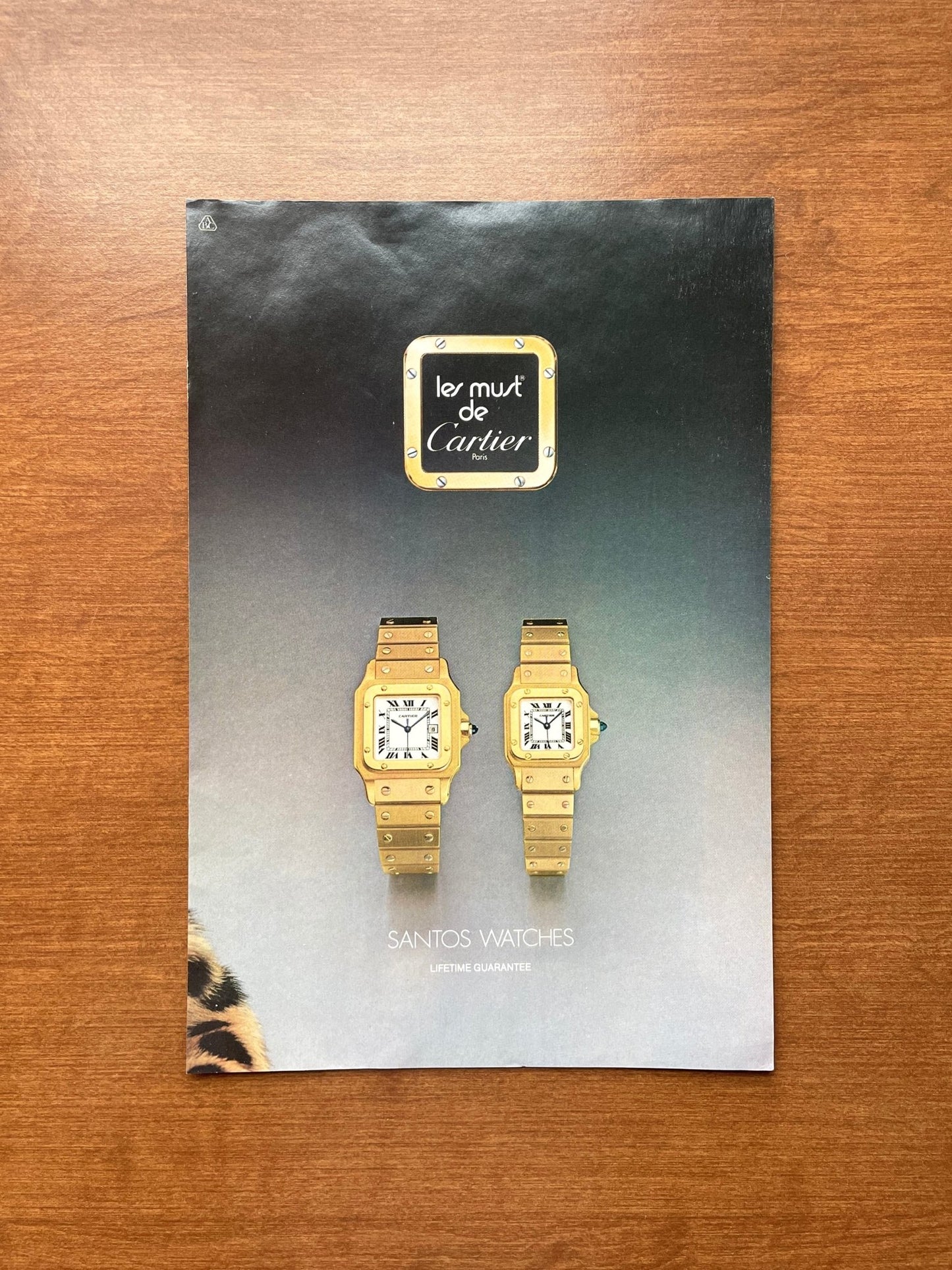 1982 Cartier Santos Watches Advertisement