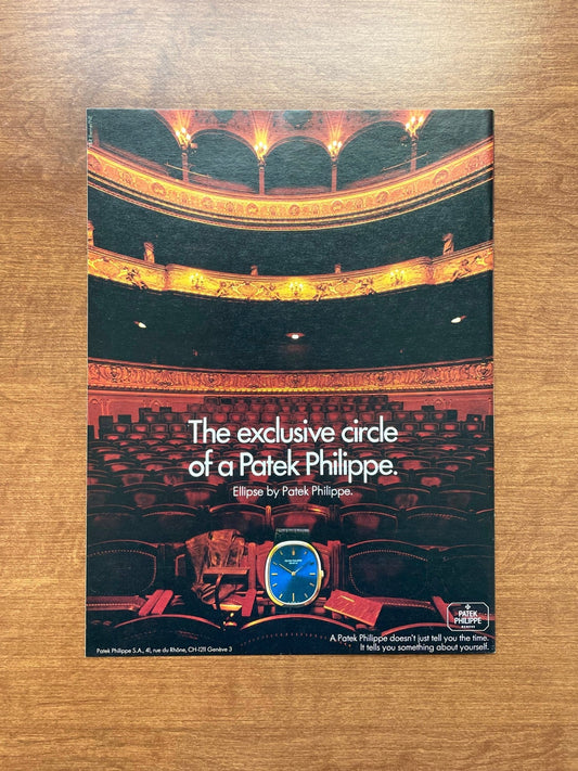 1982 Patek Philippe Ellipse "exclusive circle" Advertisement
