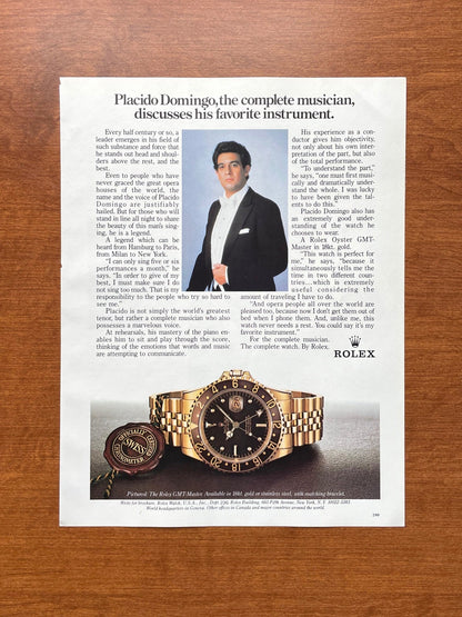 1982 Rolex GMT Master Ref. 16758 feat. Placido Domingo Advertisement