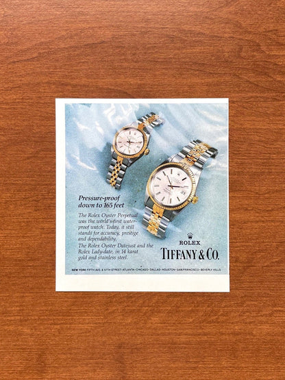 1983 Rolex Datejust Ref. 16013 and Lady-Date at Tiffany & Co. Advertisement