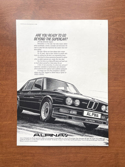 1984 BMW Alpina B9 "Beyond the Supercar?" Advertisement