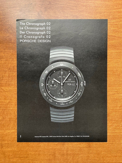 1984 IWC Porsche Design "The Chronograph 02" Advertisement