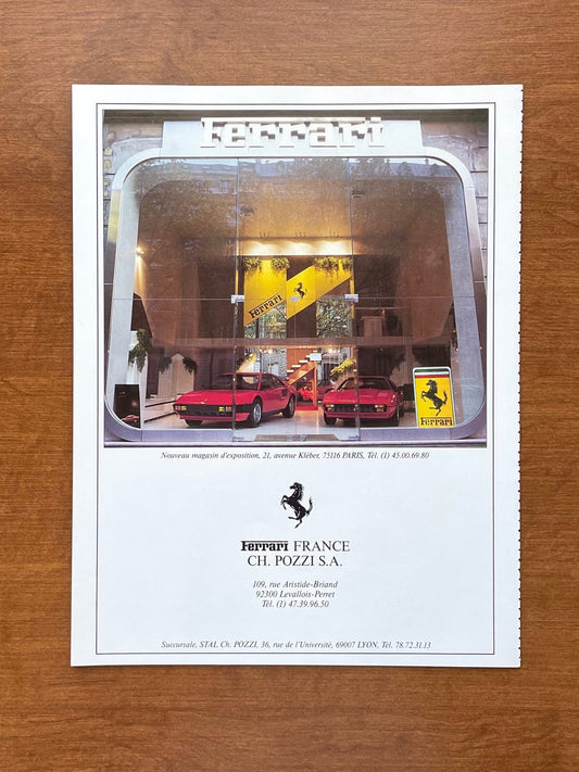 1985 Ferrari New Showroom in Paris Advertisement