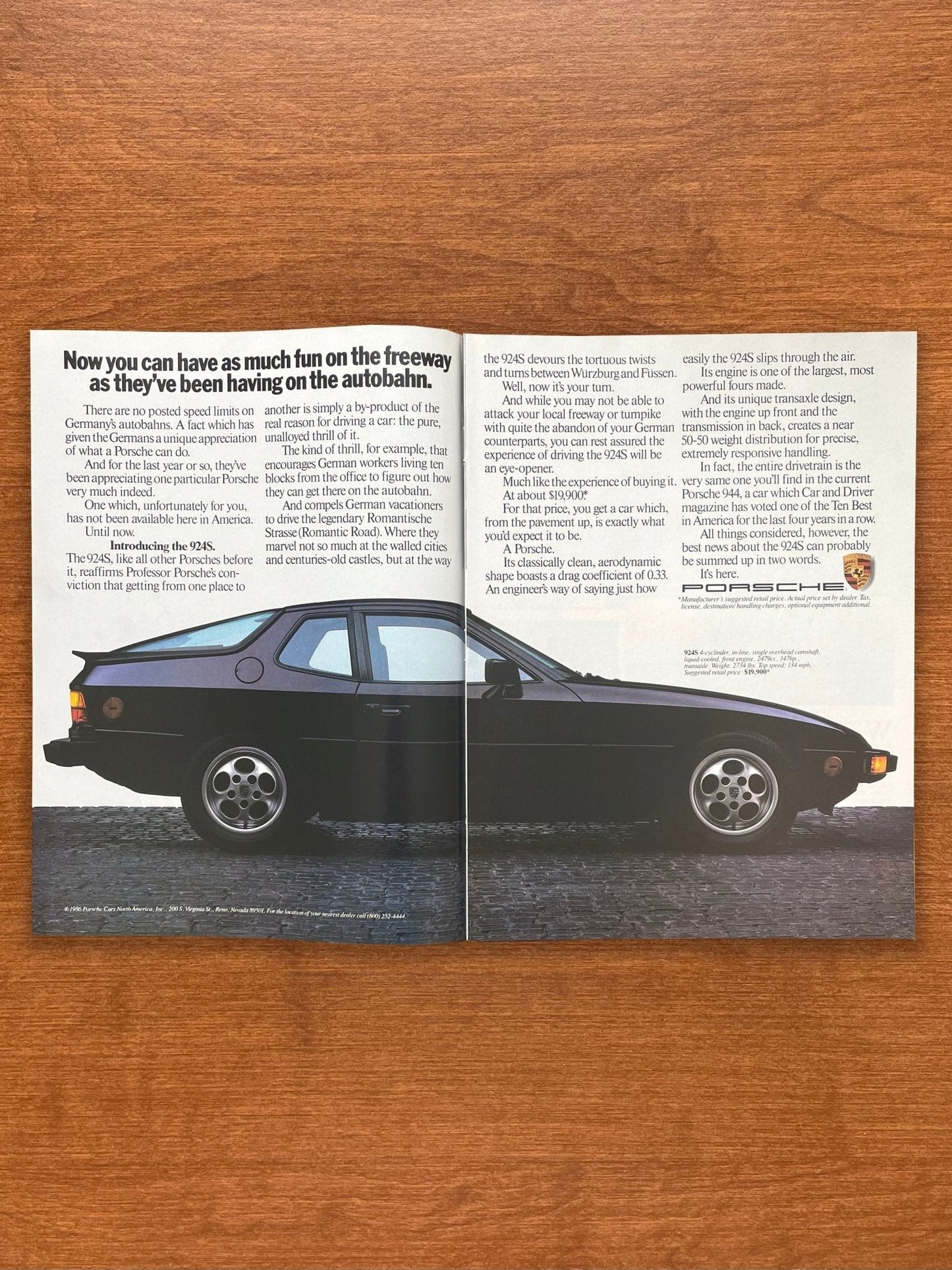 1986 Porsche 924S "as much fun on the freeway..." Advertisement