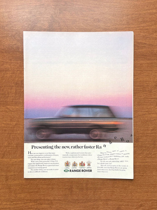 1987 Land Rover Range Rover "rather faster Ra n  g..." Advertisement