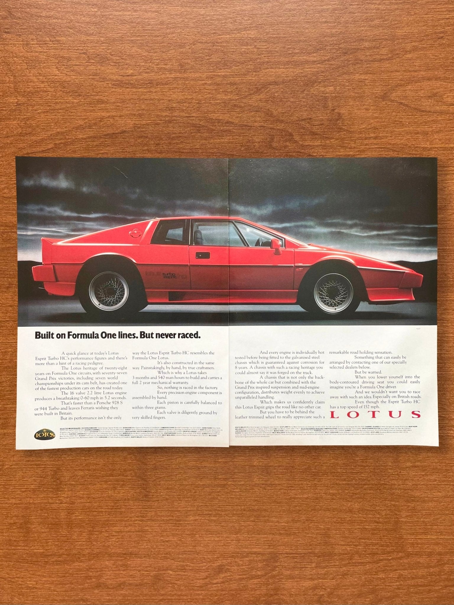 1987 Lotus Esprit Turbo Advertisement