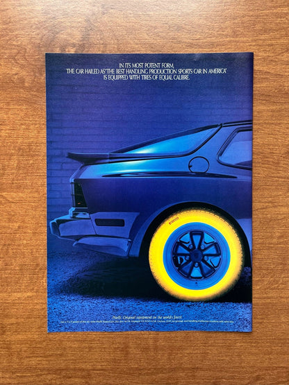 1987 Pirelli advertisement featuring Porsche