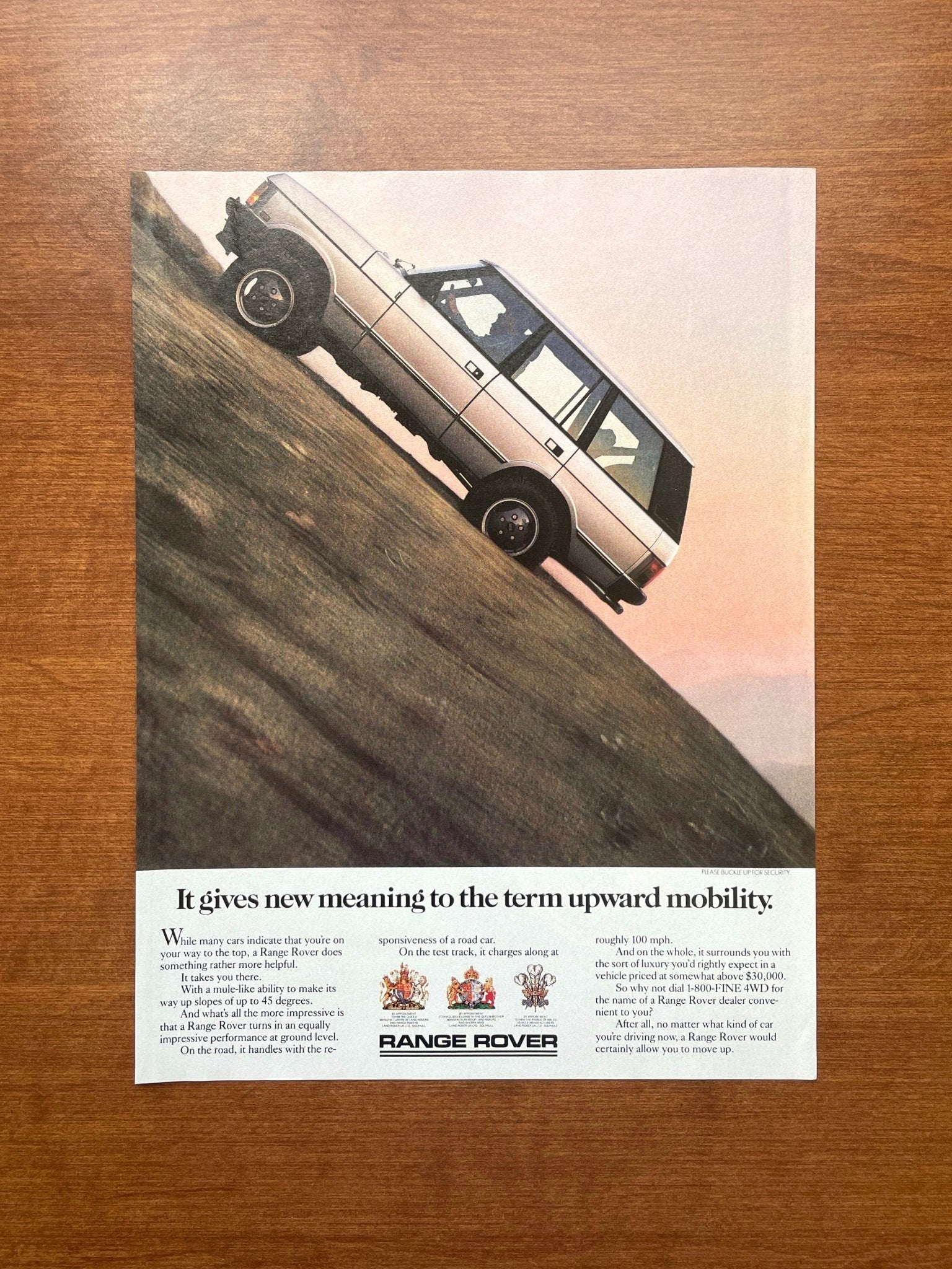 1987 Range Rover “upward mobility.” Advertisement | Ad Patina