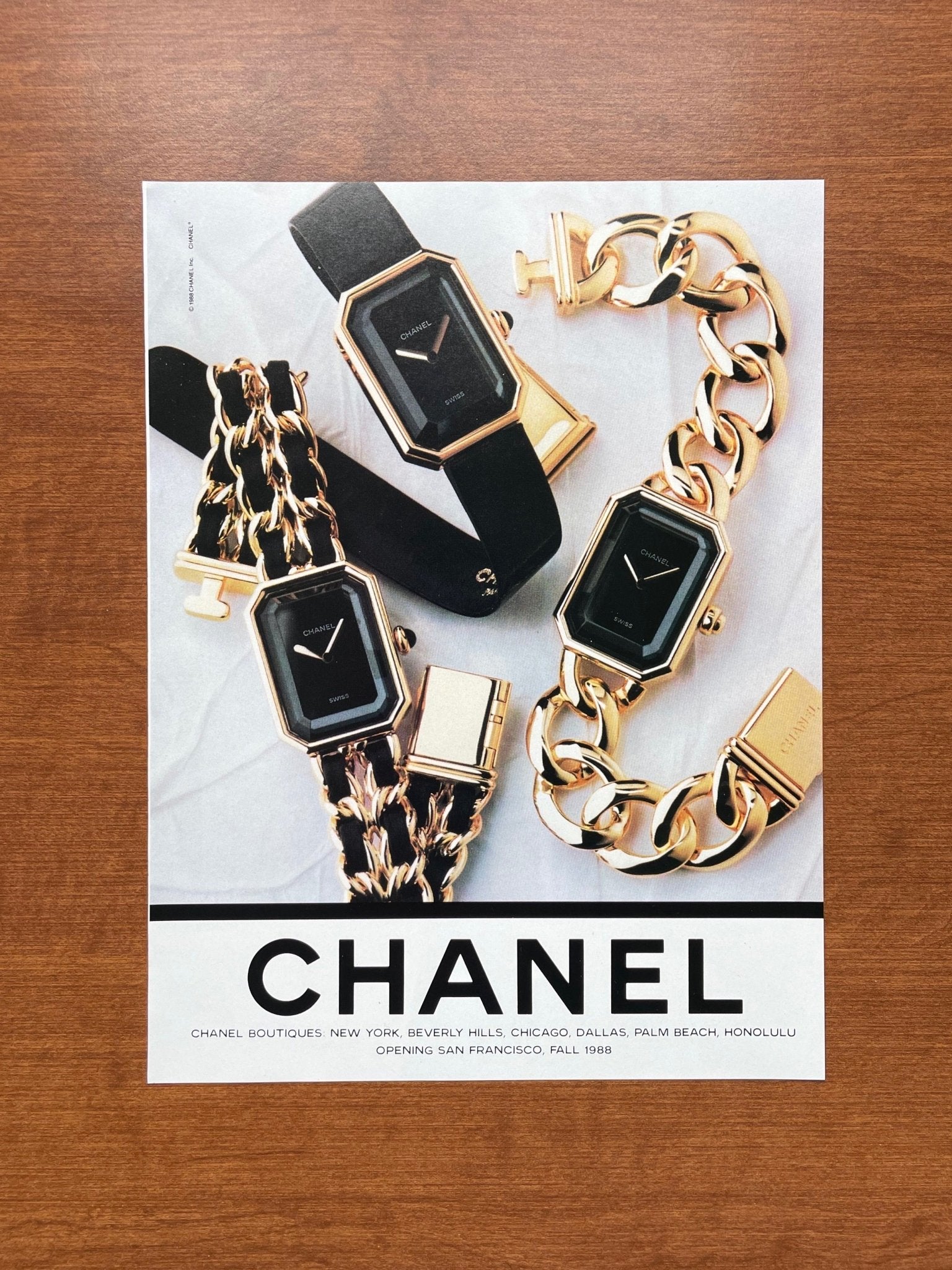 1988 Chanel Premiere Watches Advertisement