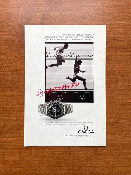1988 Omega Speedmaster "Significant Moments" Advertisement