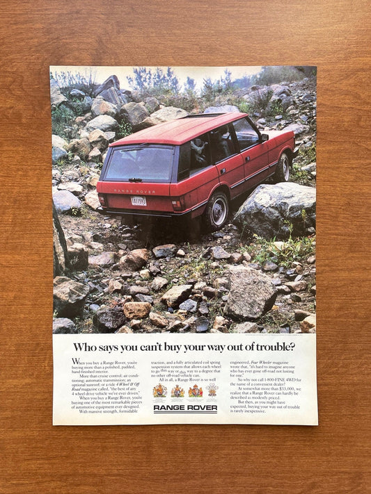 1988 Range Rover "buy your way out of trouble?" Advertisement