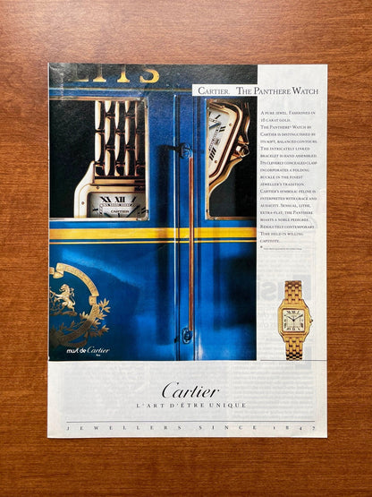 1989 Cartier Panther Watch Advertisement