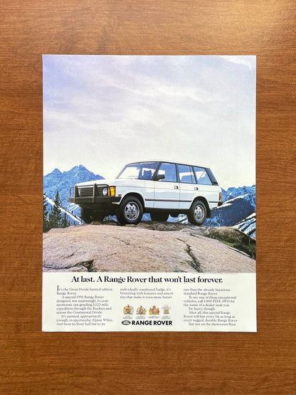 1990 Range Rover "won't last forever." Advertisement