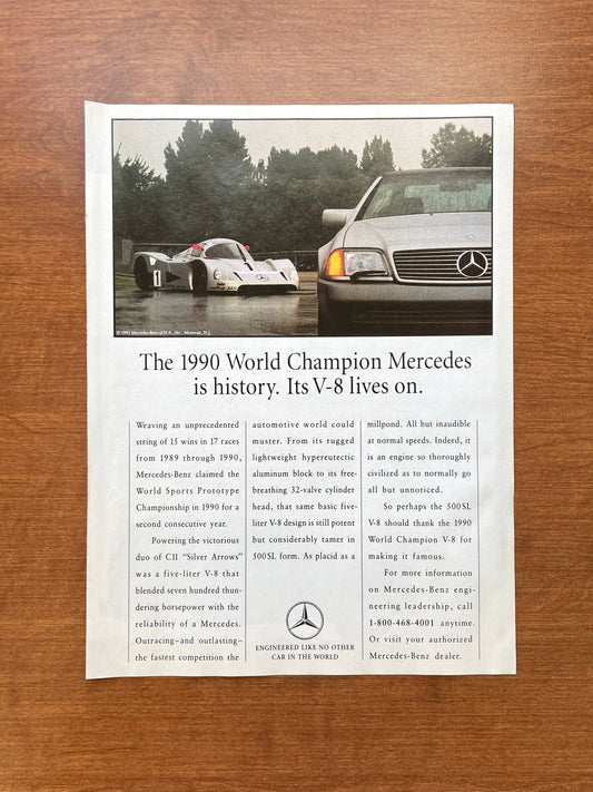 1991 Mercedes Benz "1990 World Champion" feat. Sauber and 500SL Advertisement
