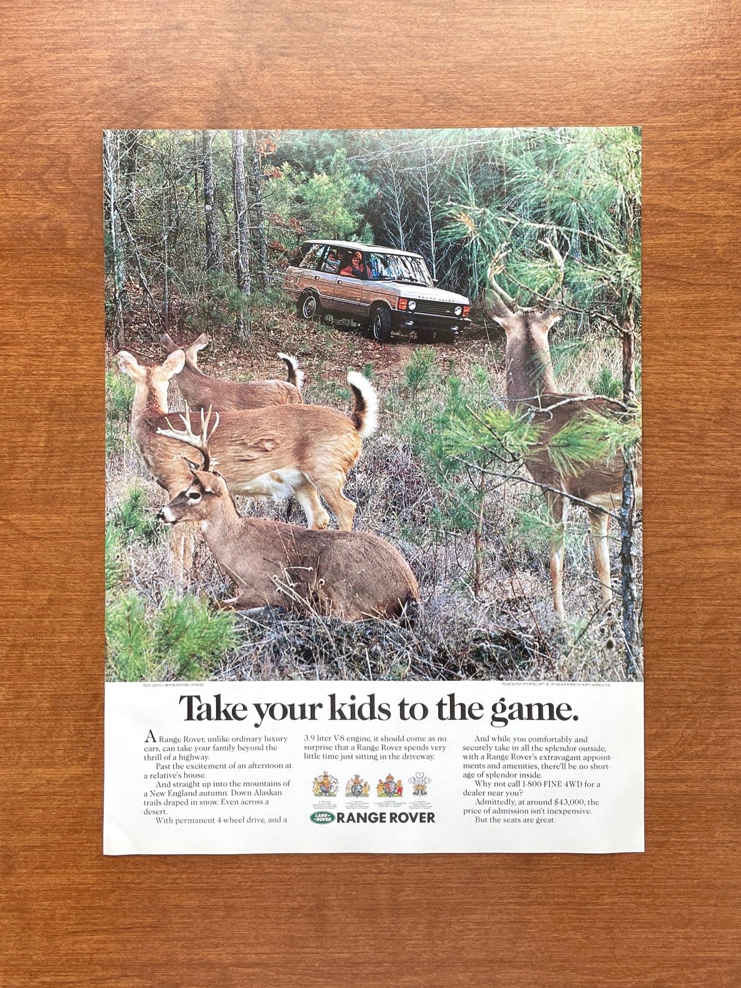 1991 Range Rover "Take your kids to the game." Advertisement