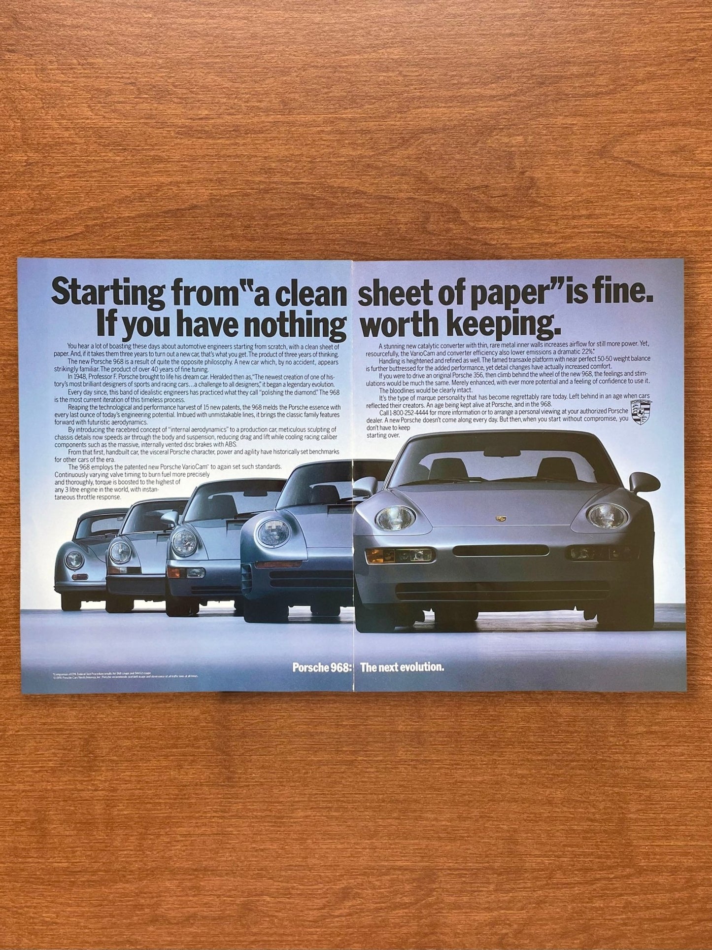 1992 Porsche 968 "clean sheet of paper..." Advertisement