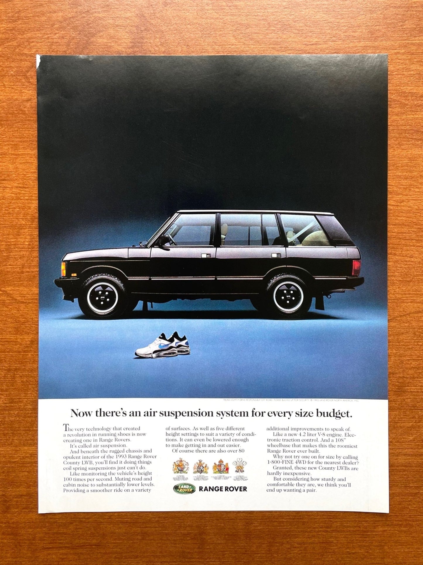1993 Range Rover Country w/ Nike Air Max Advertisement
