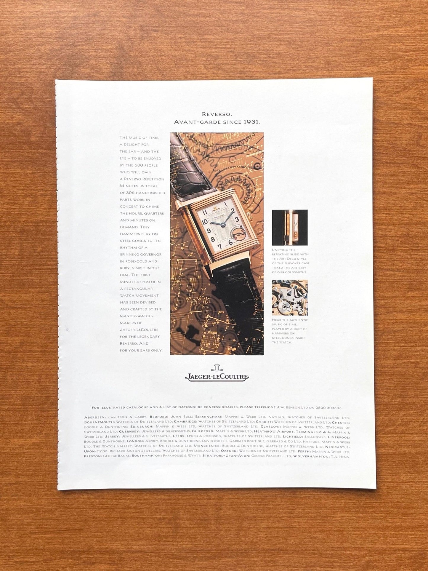 1994 Jaeger LeCoultre Reverso Repetition Minutes Advertisement
