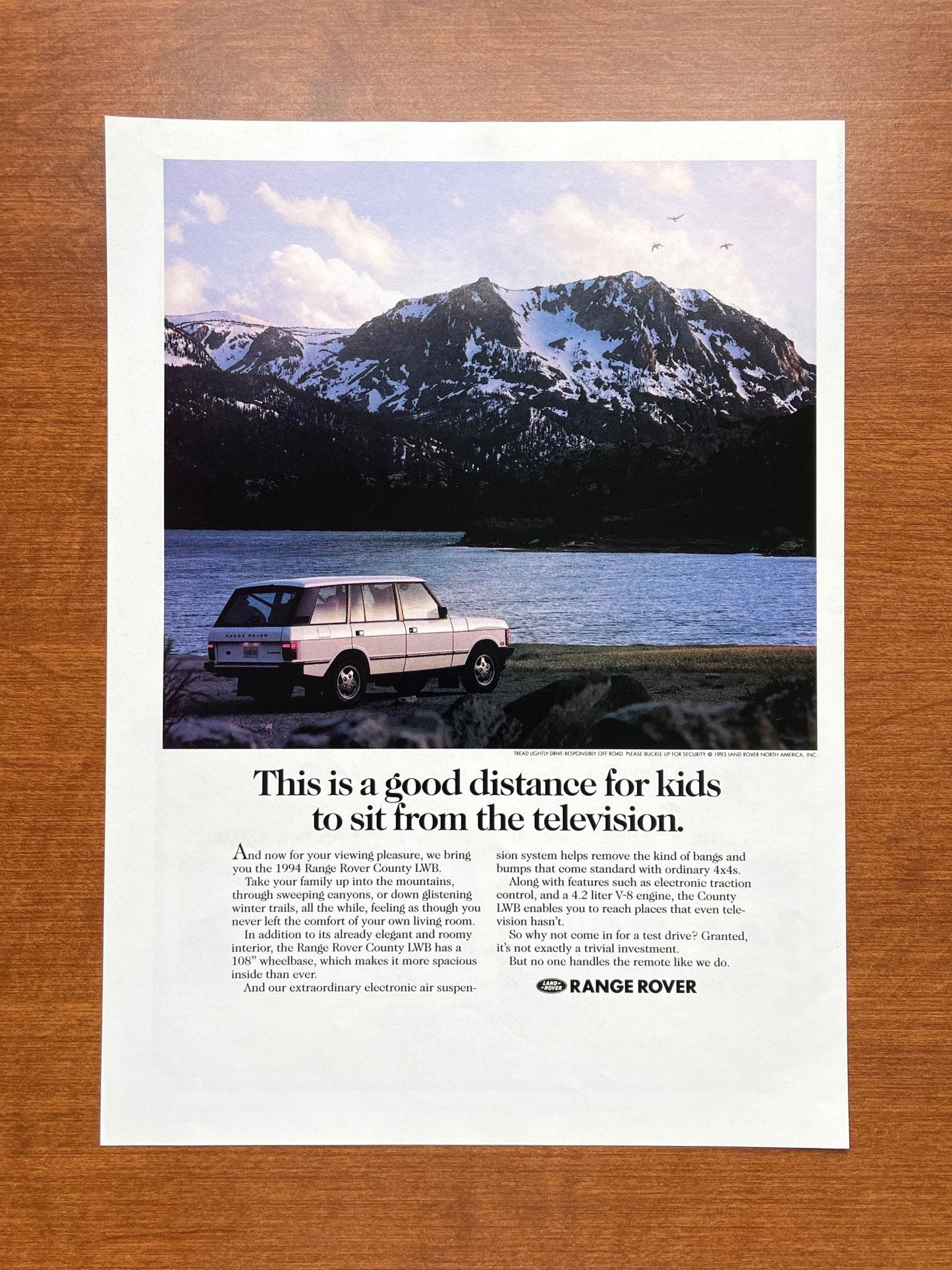 1994 Range Rover "good distance for kids to sit from the TV." Advertisement
