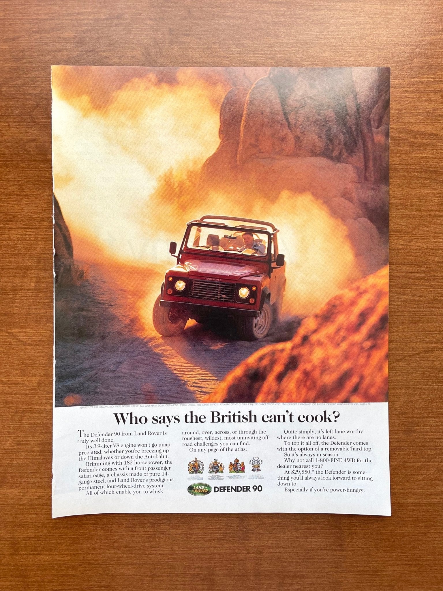 1995 Defender 90 "British can't cook?" Advertisement