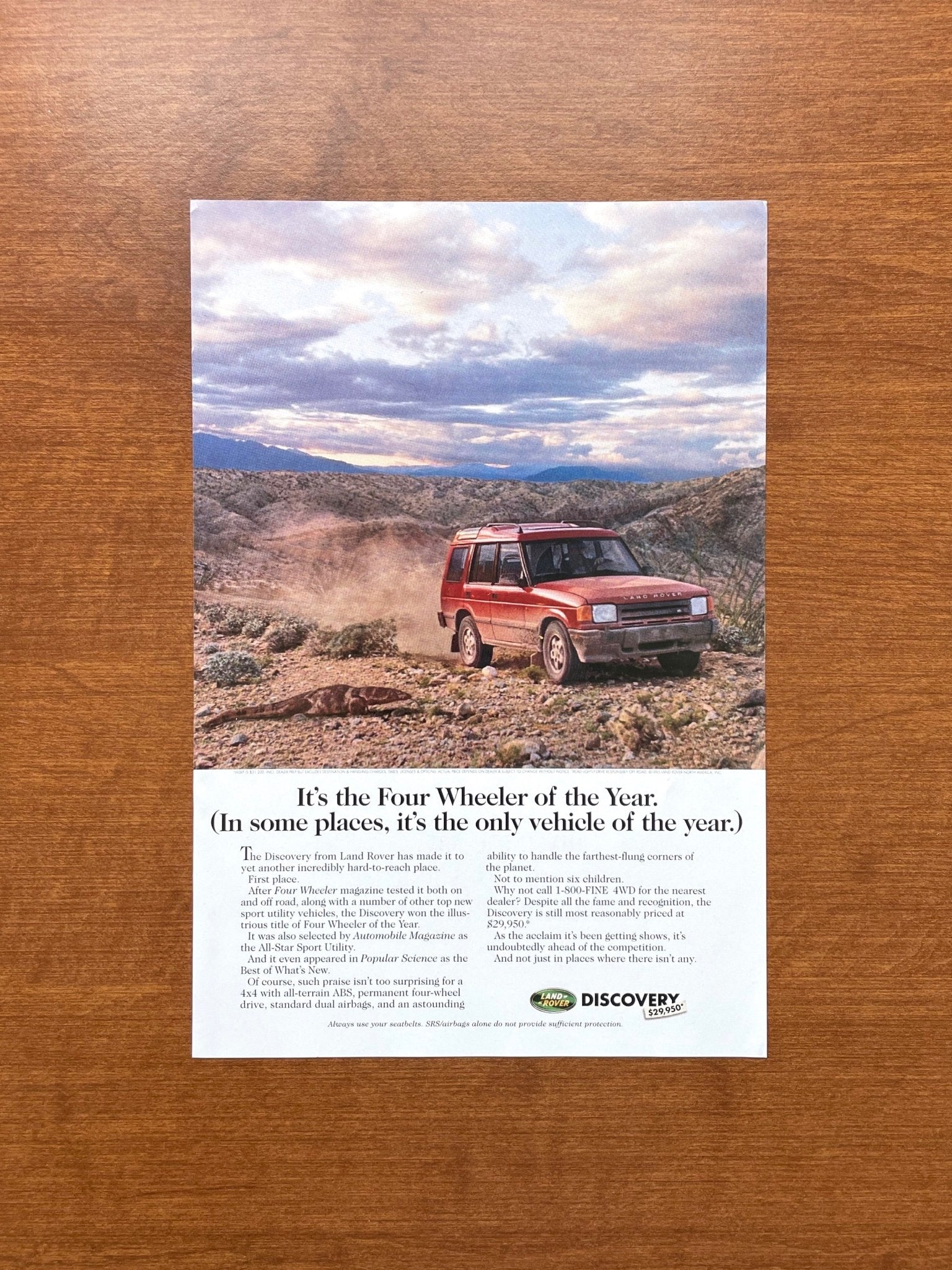 1995 Discovery "Four Wheeler of the Year." Advertisement