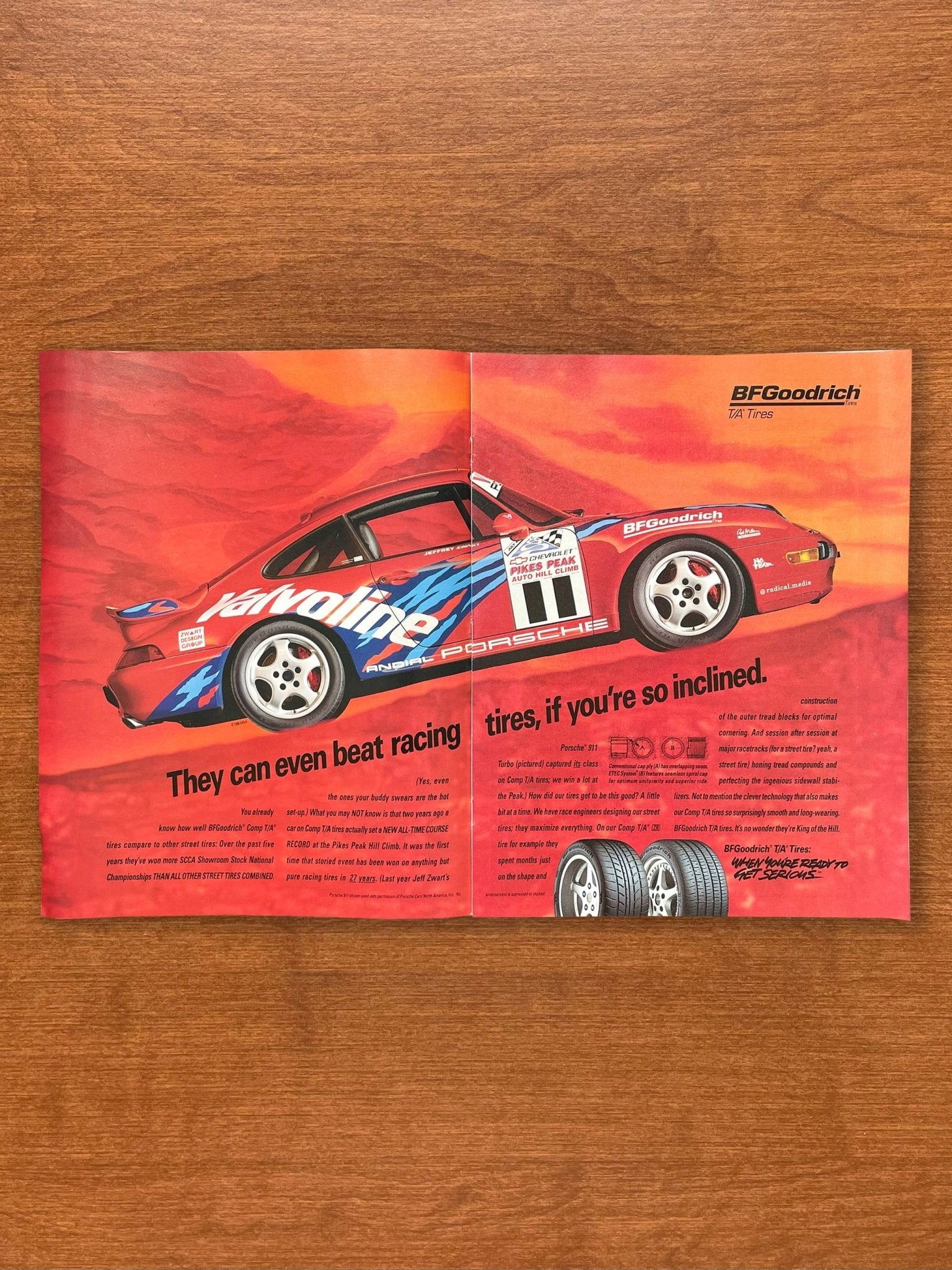 哲ポスター 1996 BFGoodrich featuring Jeff Zwart's Porsche 911 Advertisement