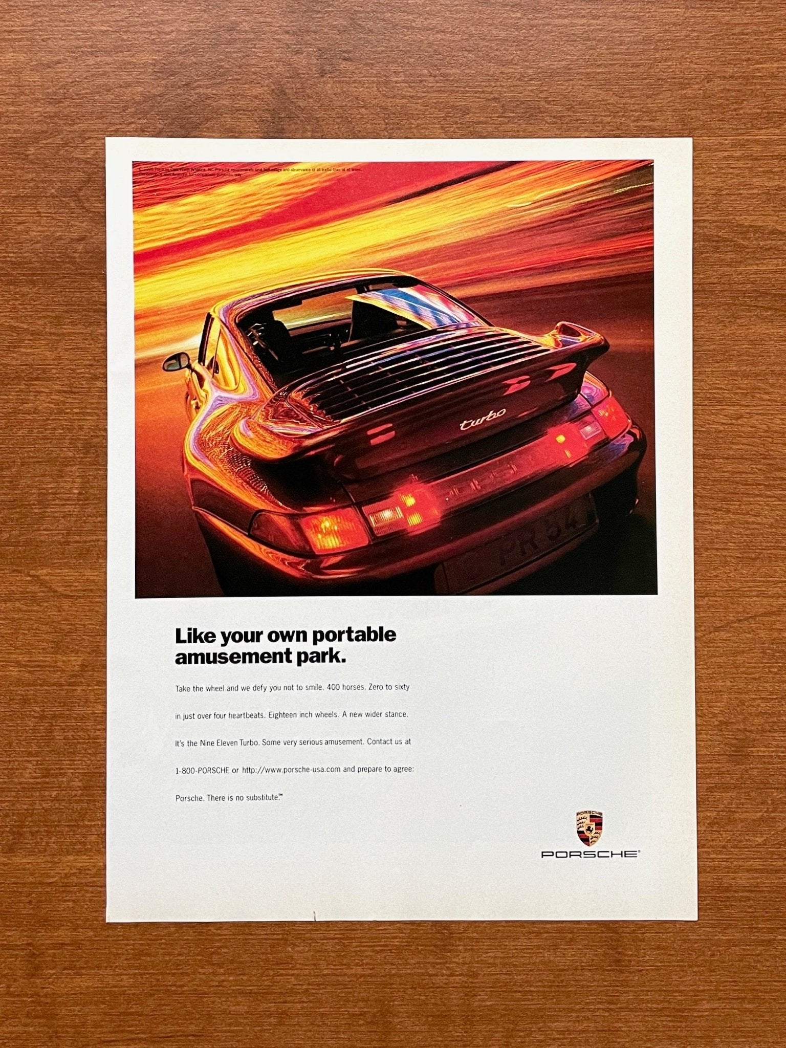 1996 Porsche 911 Turbo "your own portable amusement park." Advertisement