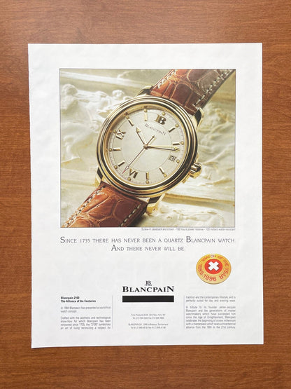 1997 Blancpain 2100 Wristwatch Advertisement