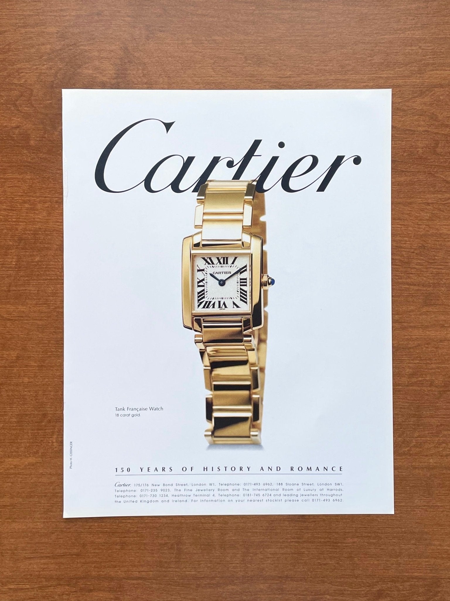 Wall Art Cartier Watch Advertisement Cartier Santos At Corrigan's
