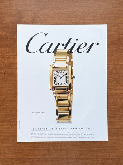 1997 Cartier Tank Francaise Watch Advertisement