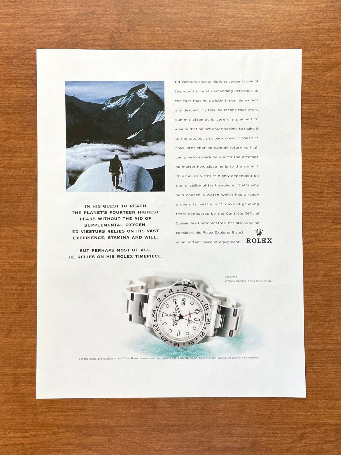 1998 Rolex Explorer II Ref. 16570 feat. Ed Viesturs Advertisement