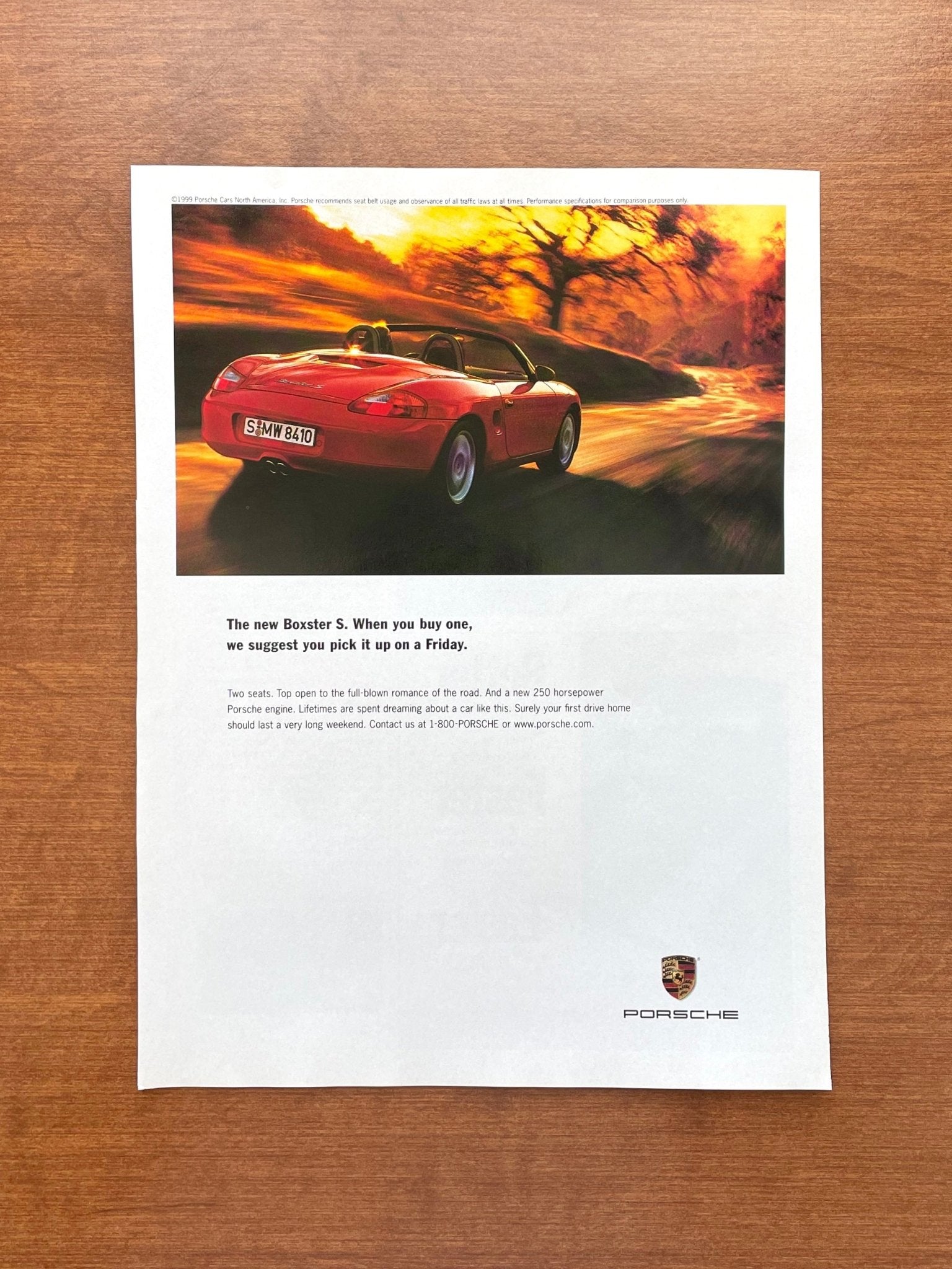 1999 Porsche Boxster S "pick it up on a Friday." Advertisement