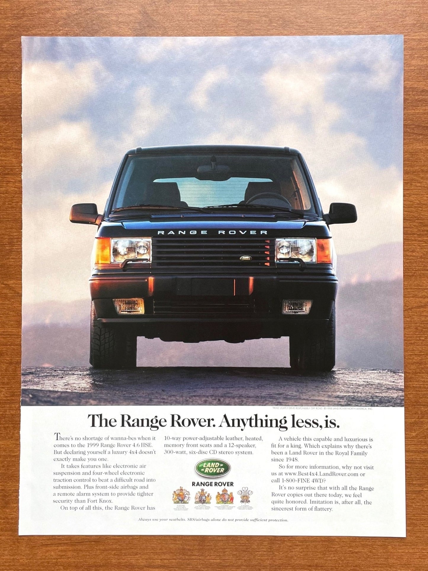 1999 Range Rover 4.6 HSE "Anything less, is." *cool ad Advertisement