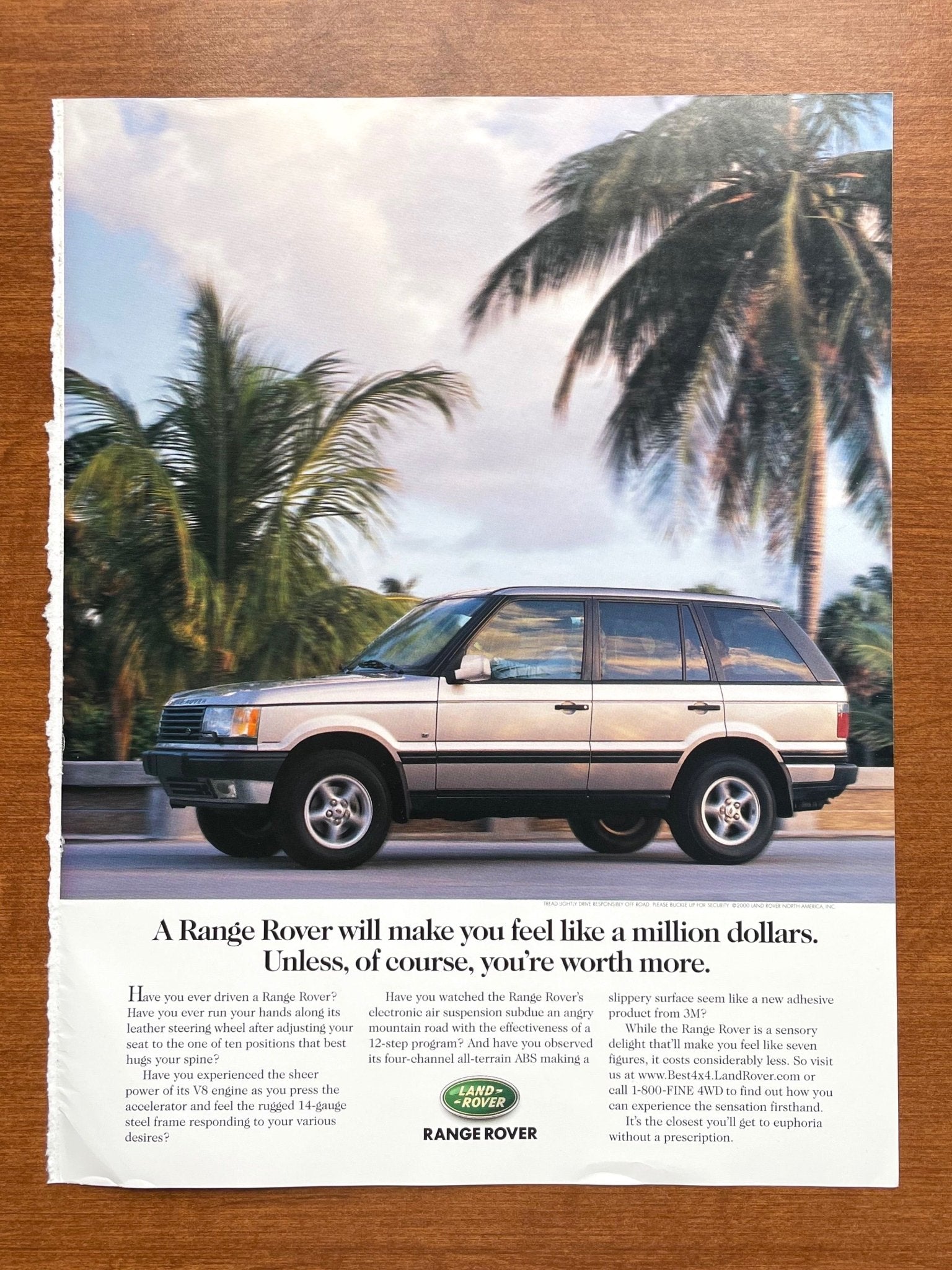 1999 Range Rover "make you feel like a million dollars..." Advertisement