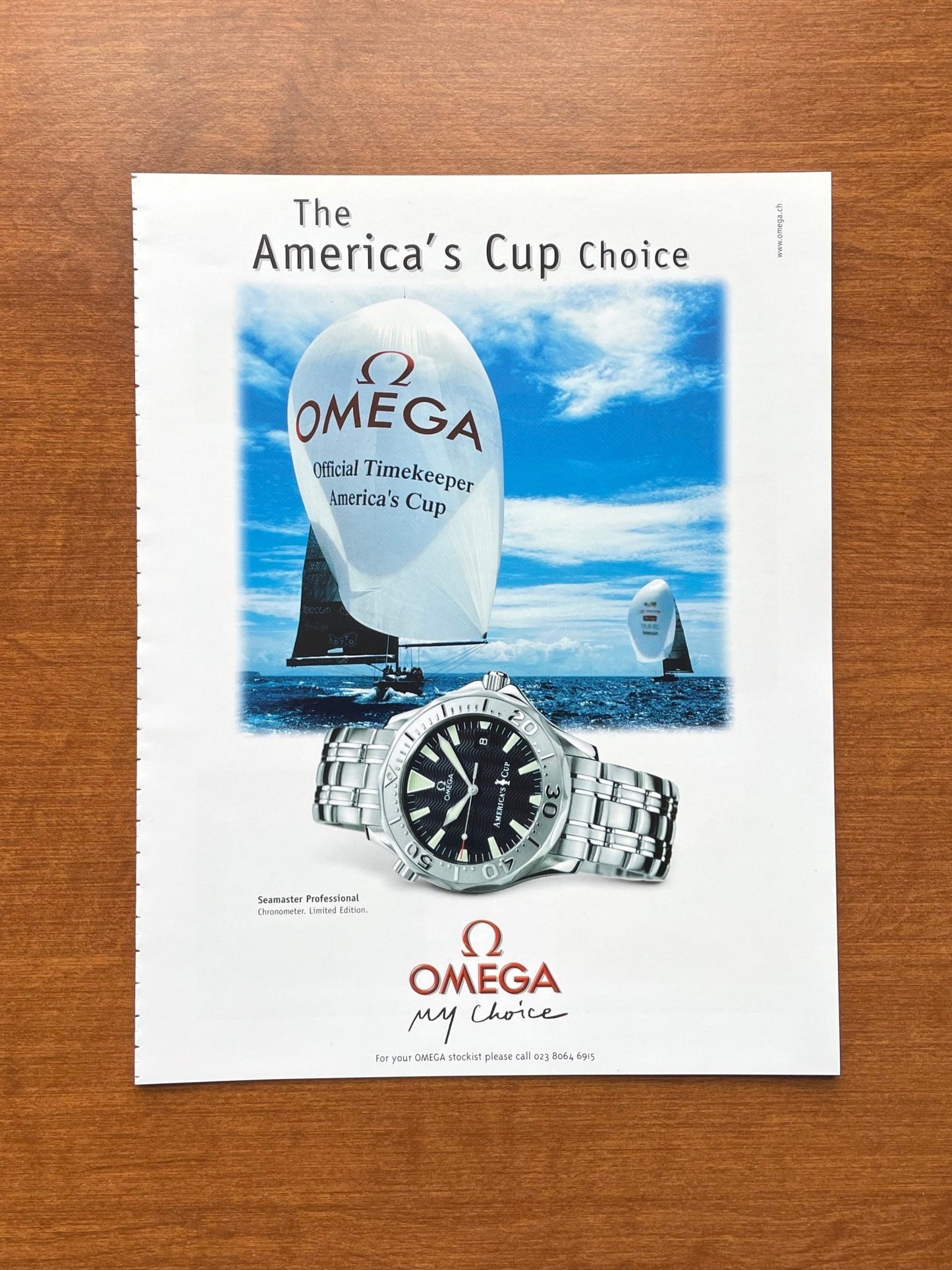 2000 Omega Seamaster America's Cup Advertisement
