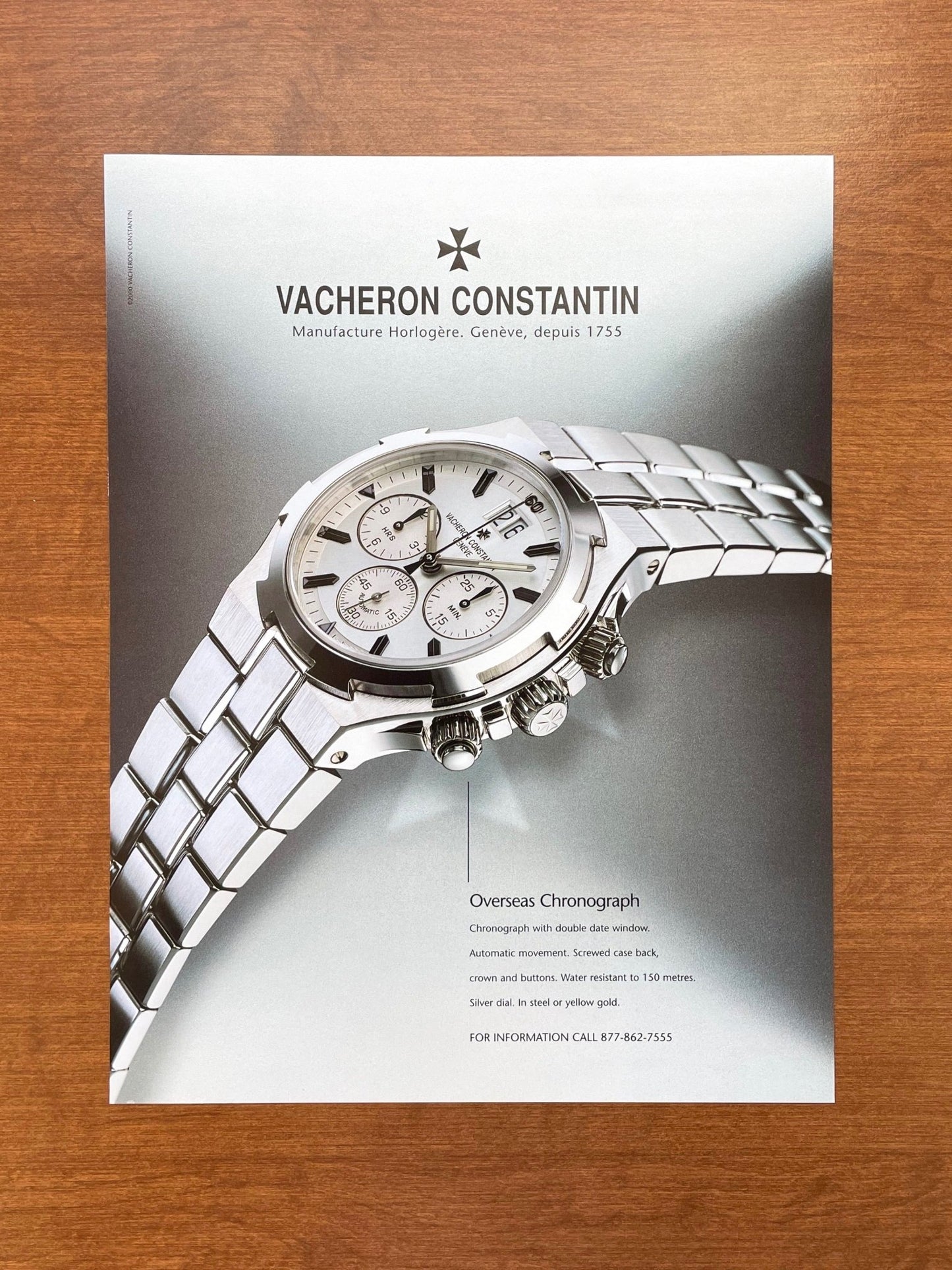 2000 Vacheron Constantin Overseas Chronograph Advertisement