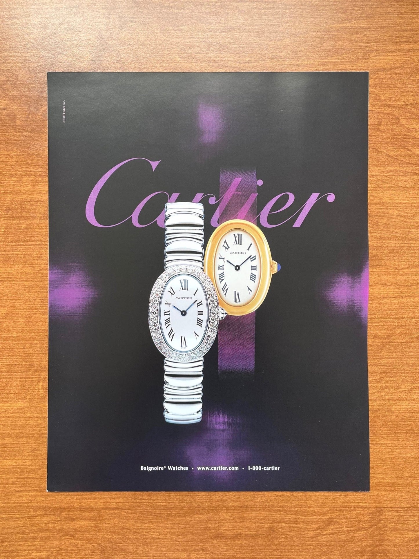 2001 Cartier Baignoire Watches Advertisement